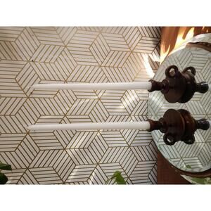 Vintage Wooden Chamber Candlestick Holder Pair